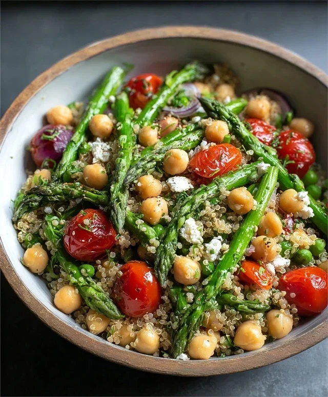 Asparagus Chickpea Quinoa Salad