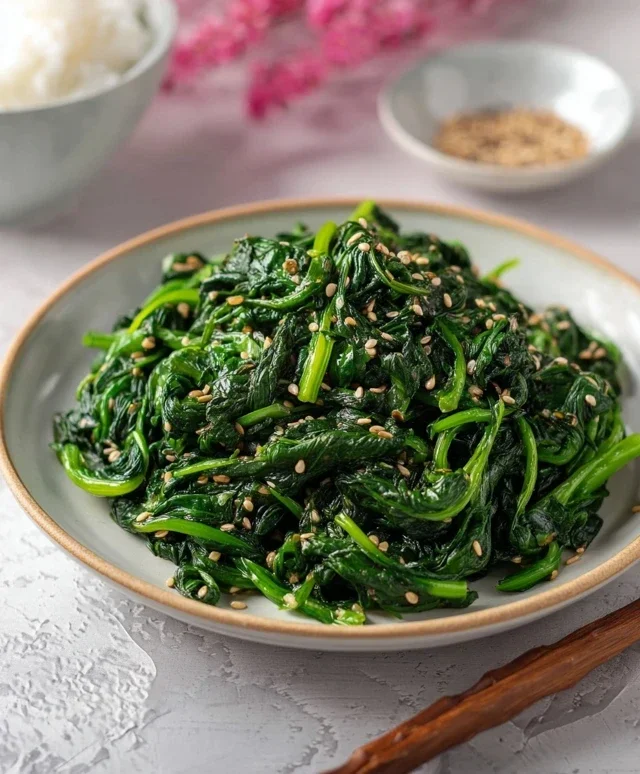 Korean Spinach Side Dish (Sigeumchi Namul)