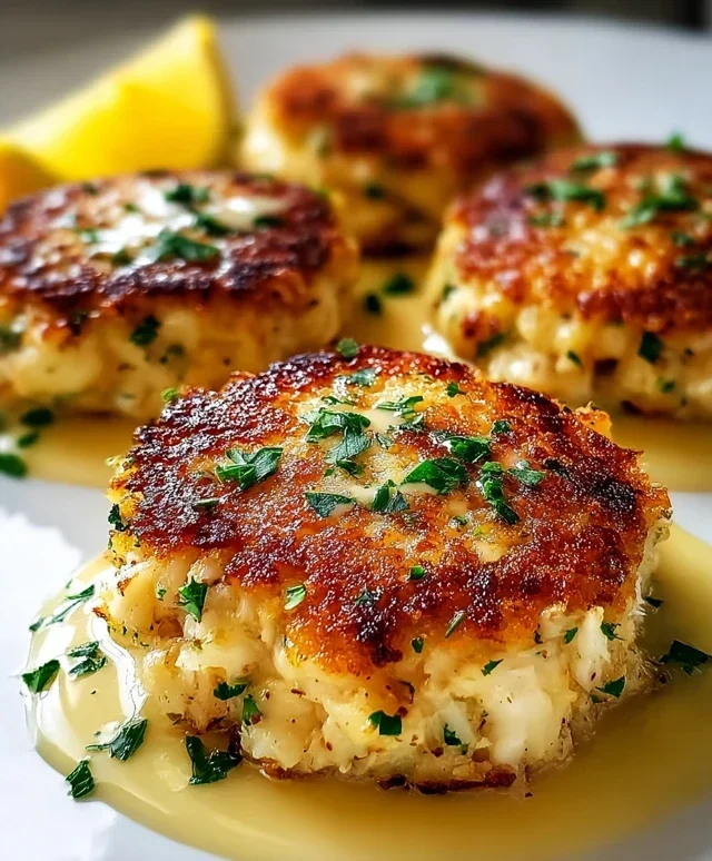 Cheddar Bay Crab Cakes with Lemon Butter Drizzle