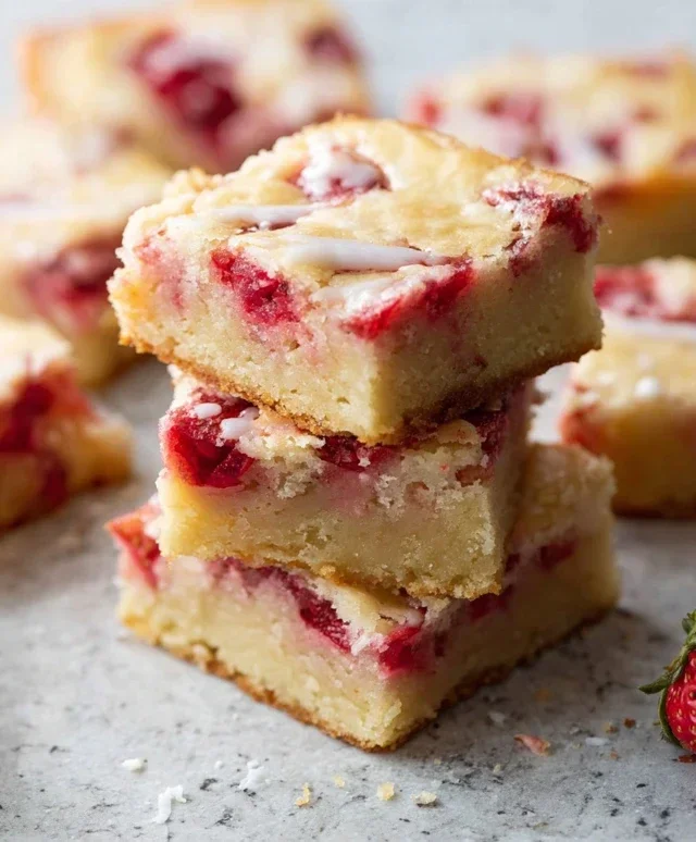Strawberry Lemon Blondies