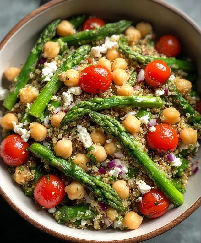 Asparagus Chickpea Quinoa Salad