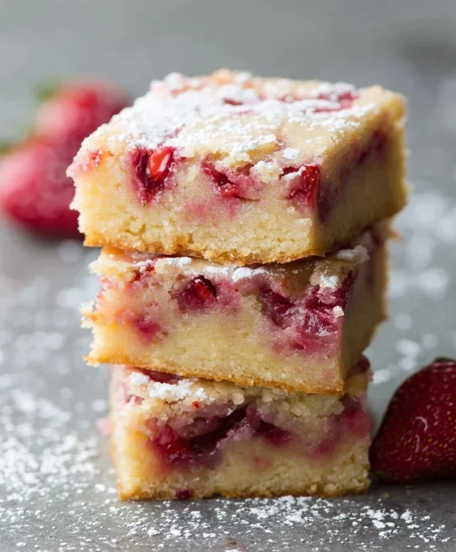 Strawberry Lemon Blondies
