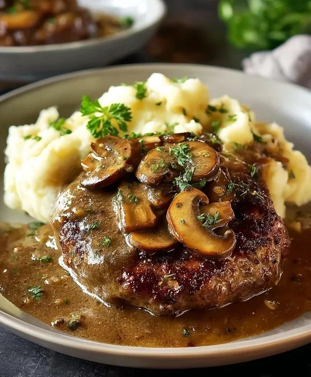 Bobby Flay’s Salisbury Steak Recipe with Mushroom Gravy