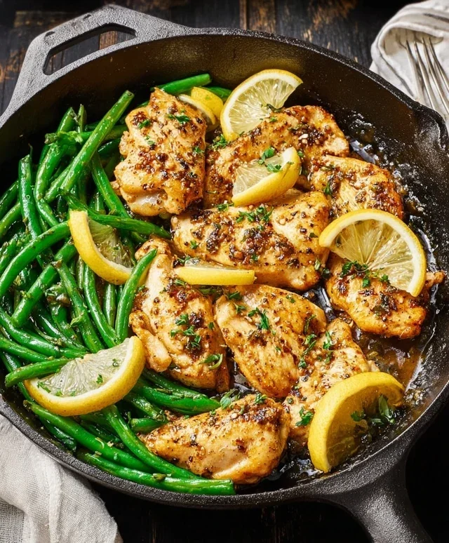 Lemon Garlic Butter Chicken and Green Beans Skillet