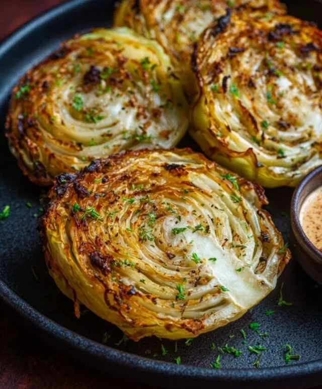 Oven Roasted Garlic Cabbage Steaks