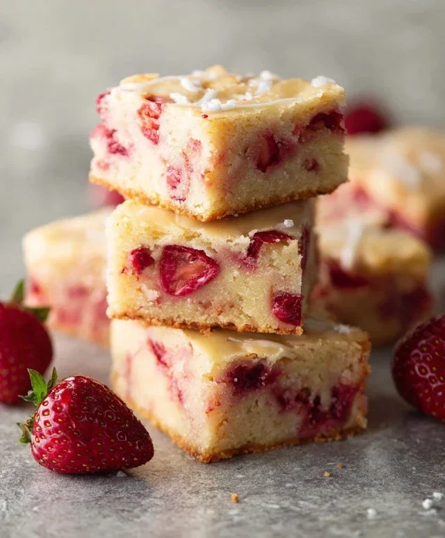Strawberry Lemon Blondies