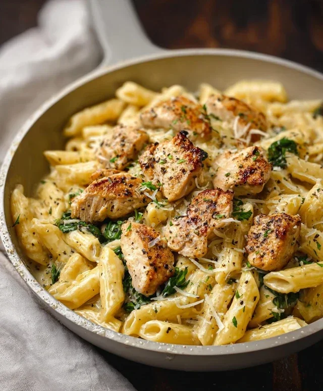 Healthy Garlic Parmesan Chicken Pasta