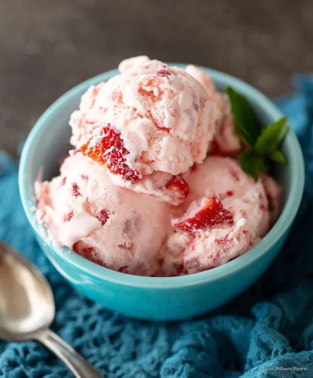 Homemade Strawberry Ice Cream