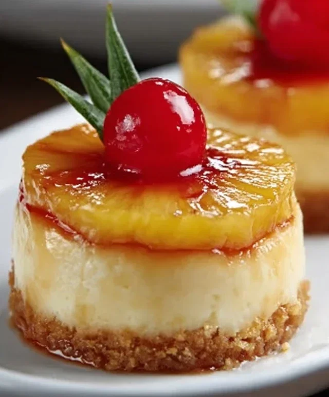 Mini Pineapple Upside-Down Cheesecakes