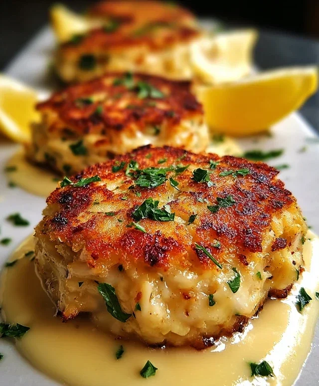 Cheddar Bay Crab Cakes with Lemon Butter Drizzle