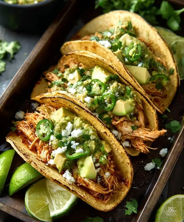 Crispy Poblano Chicken Tacos with Avocado-Jalapeño Salsa