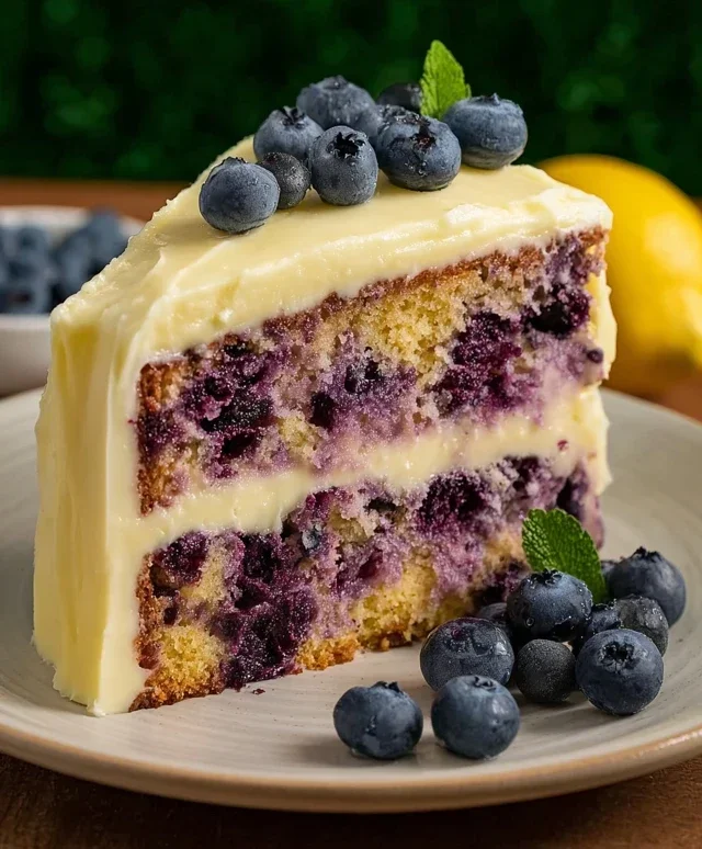 Blueberry Cake with Lemon Cream Cheese Frosting
