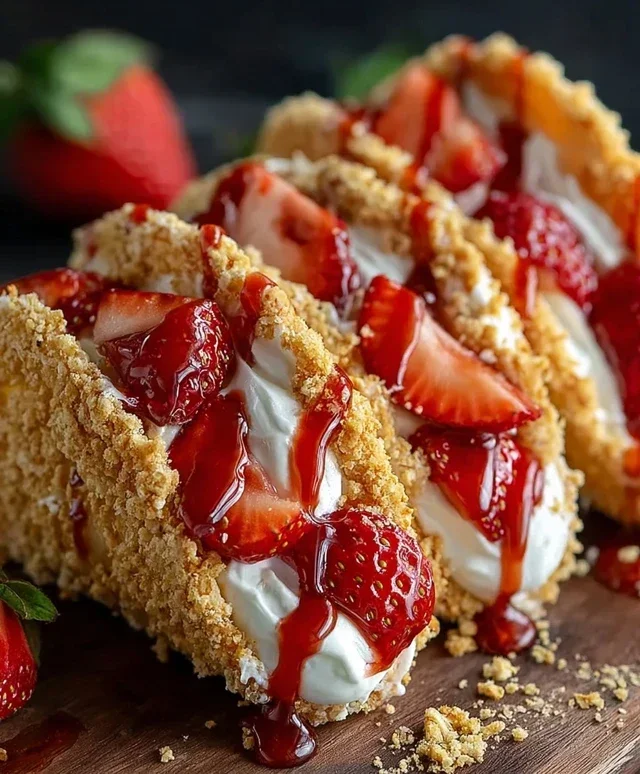 Strawberry Crunch Cheesecake Tacos