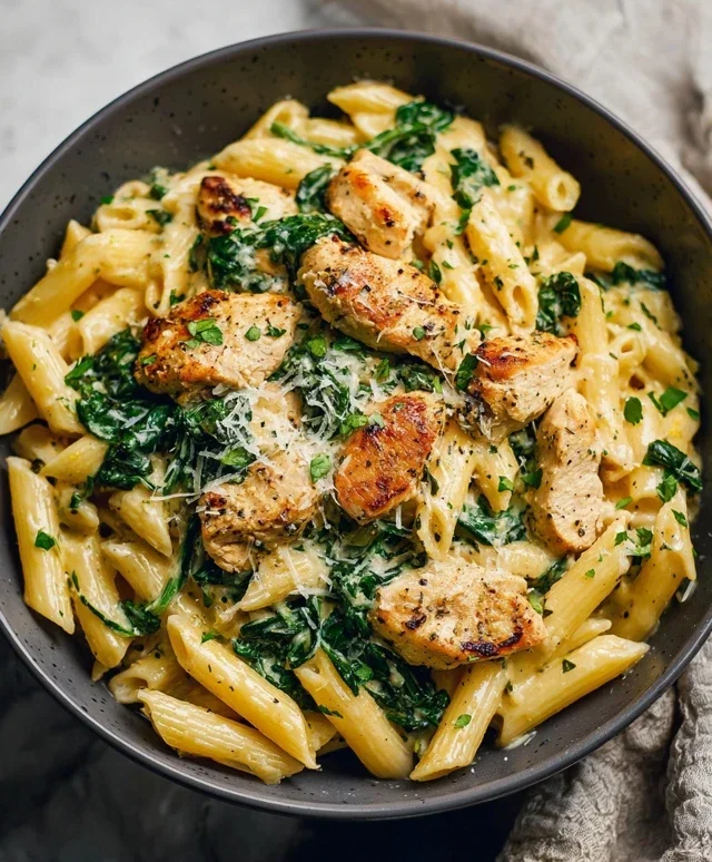Healthy Garlic Parmesan Chicken Pasta