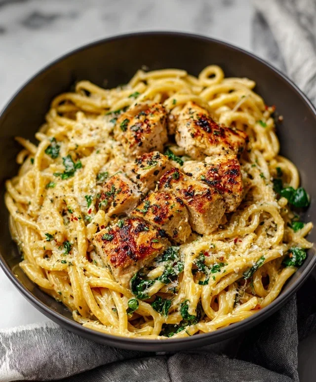 Healthy Garlic Parmesan Chicken Pasta