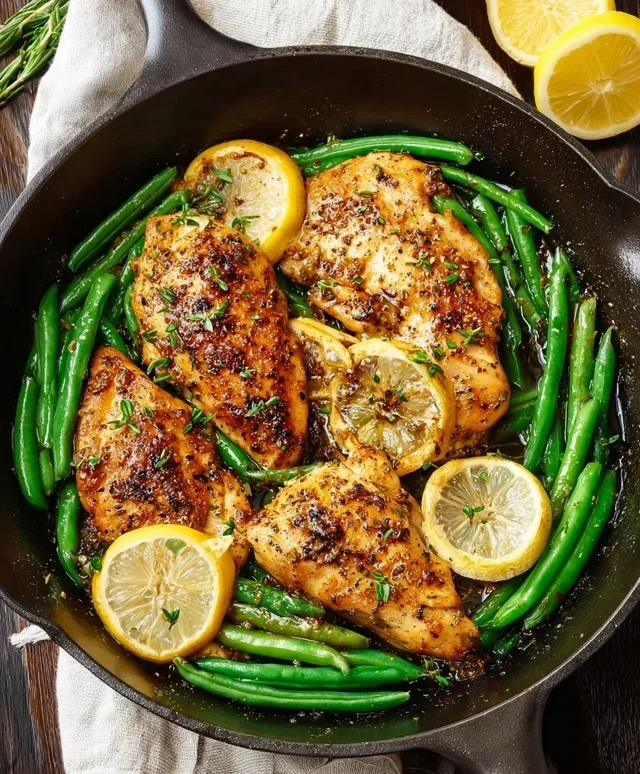 Lemon Garlic Butter Chicken and Green Beans Skillet