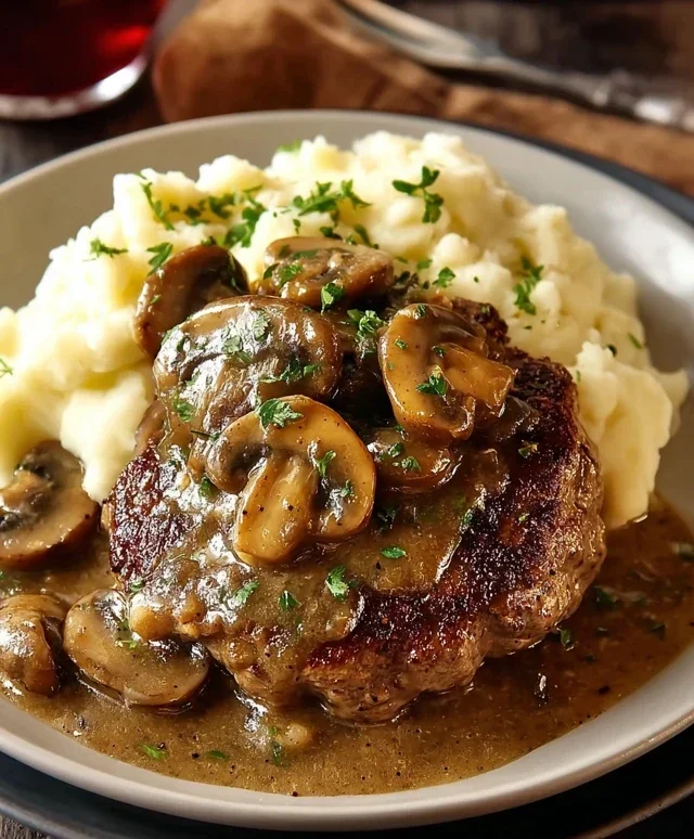 Bobby Flay’s Salisbury Steak Recipe with Mushroom Gravy