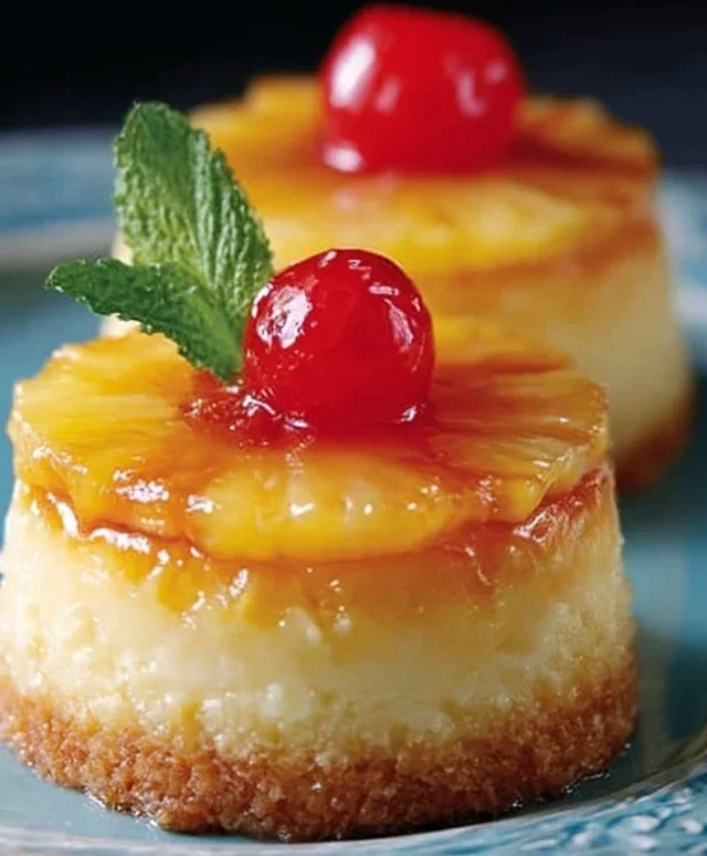 Mini Pineapple Upside-Down Cheesecakes