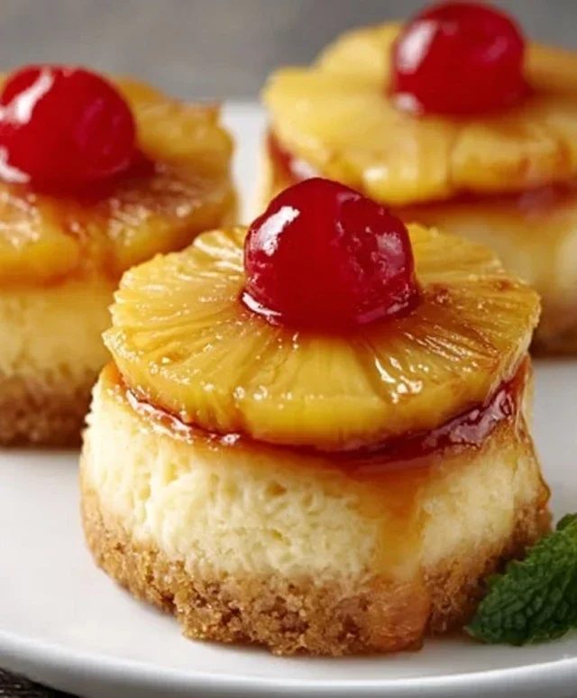 Mini Pineapple Upside-Down Cheesecakes
