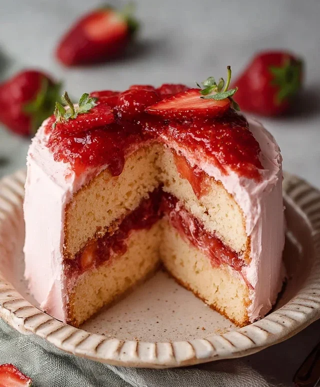 Small-batch Vegan Strawberry Cake
