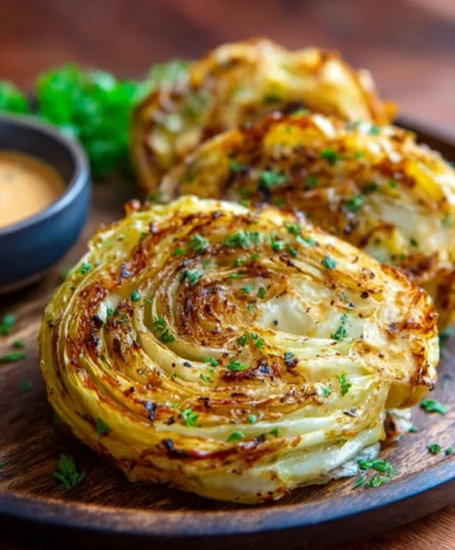 Oven Roasted Garlic Cabbage Steaks