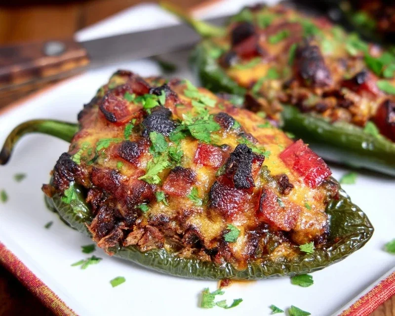 Brisket Stuffed Poblano Peppers