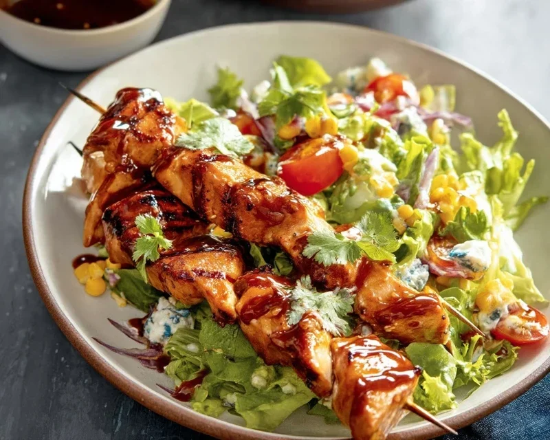 BBQ Chicken Skewer Salad