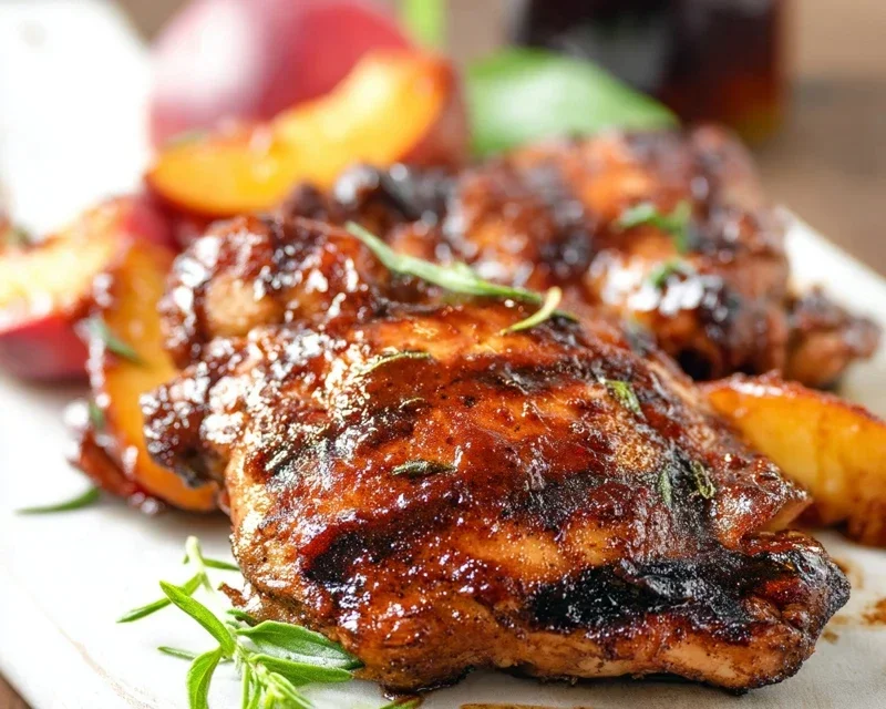 Grilled Bourbon Extract Extract Peach BBQ Chicken