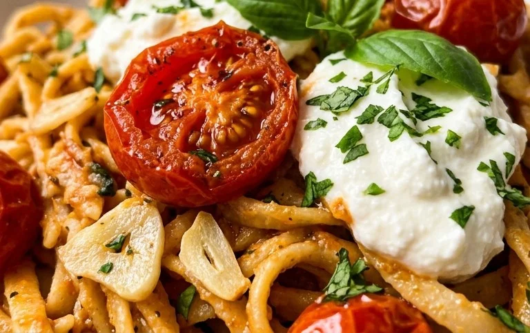 Roasted Tomato and Garlic Ricotta Pasta