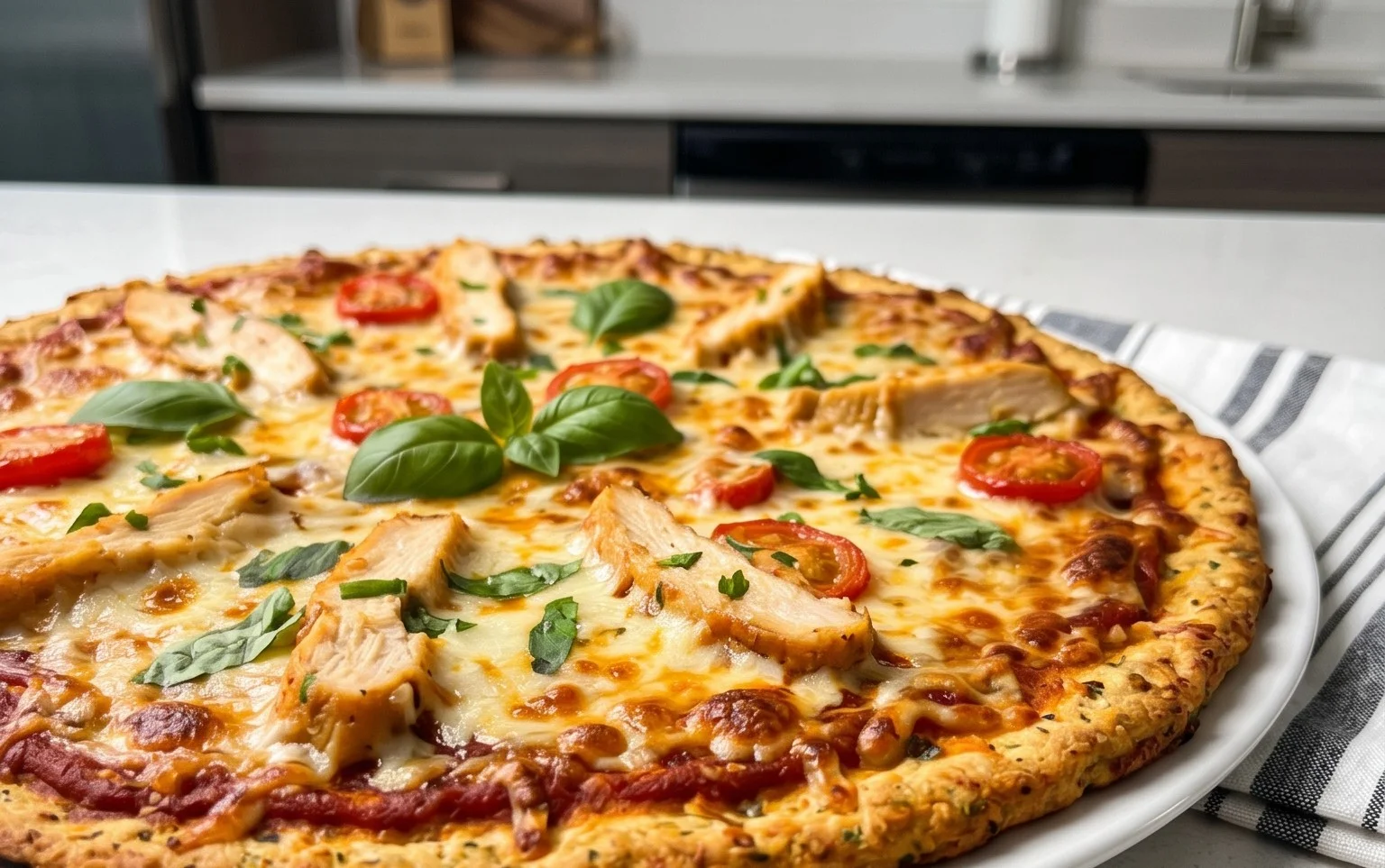 Chicken Crust Pizza (Low Carb + High Protein