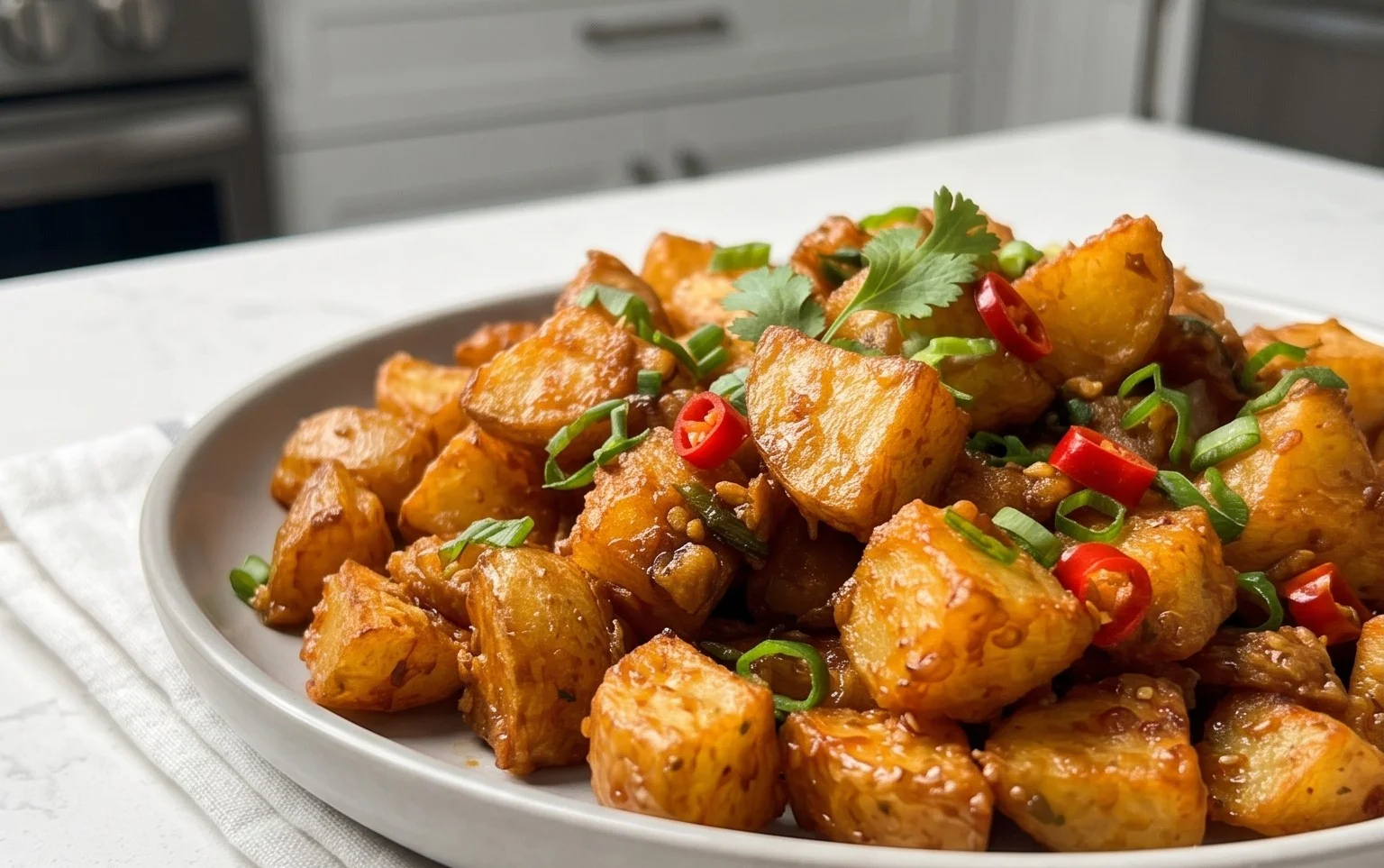 Crispy Honey Chilli Potatoes