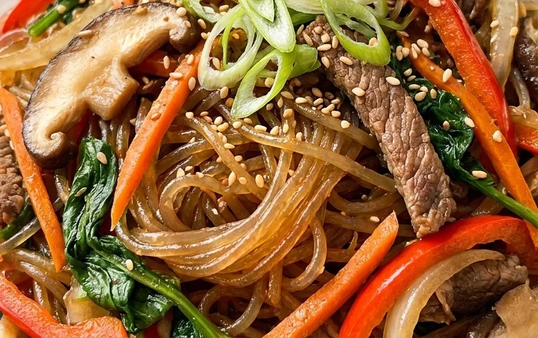 Japchae (Korean Glass Noodle Stir Fry)