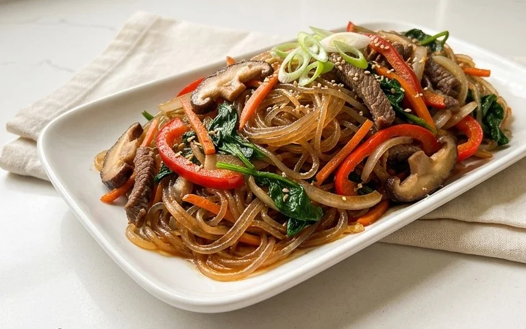 Japchae (Korean Glass Noodle Stir Fry)