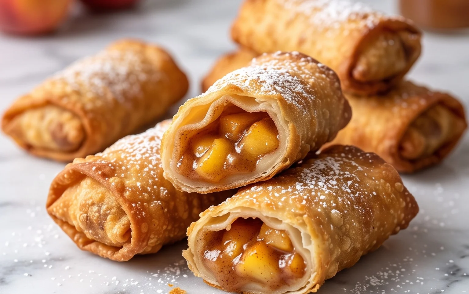 Peach Cobbler Egg Rolls