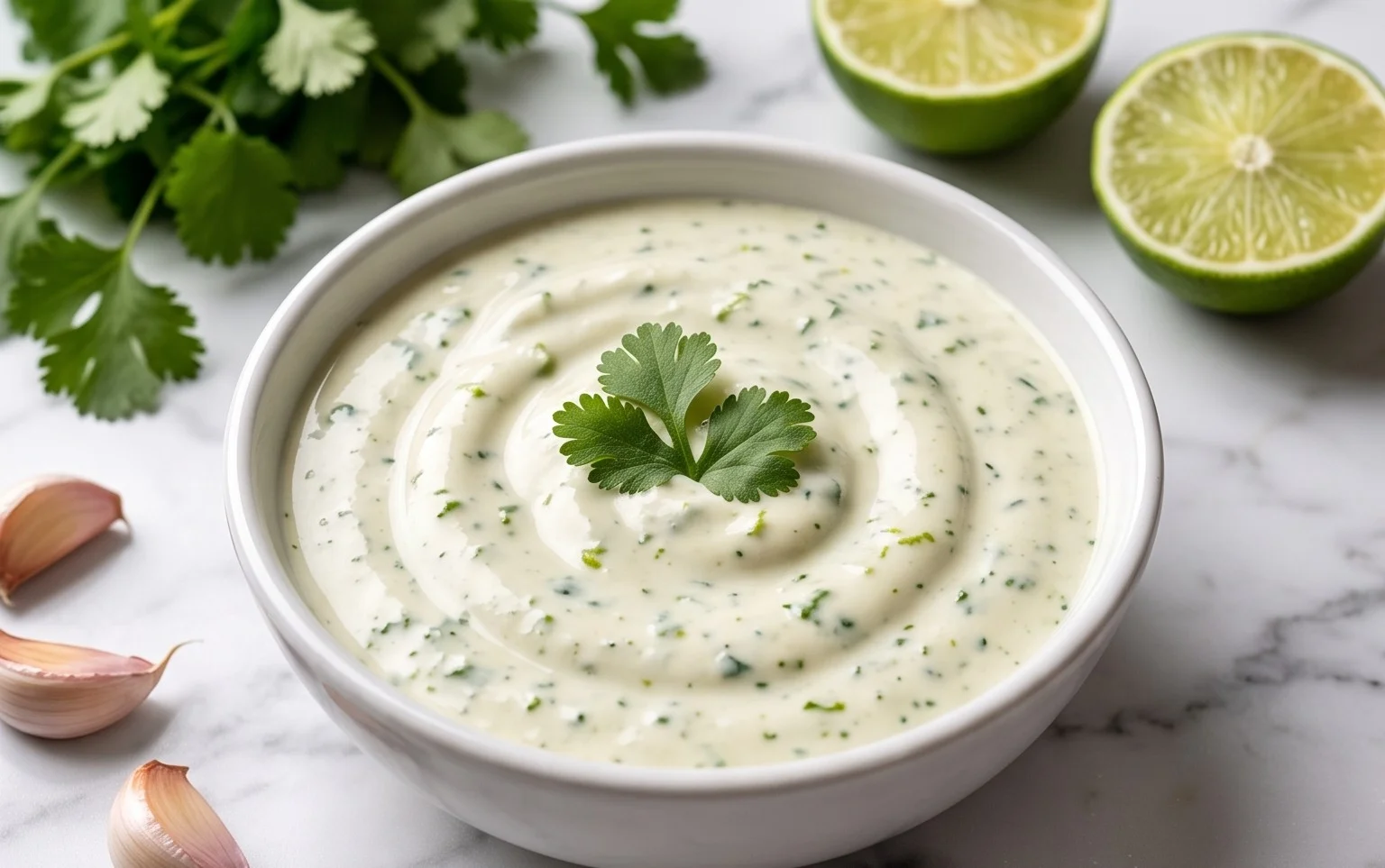 Creamy Garlic Lime Cilantro Sauce