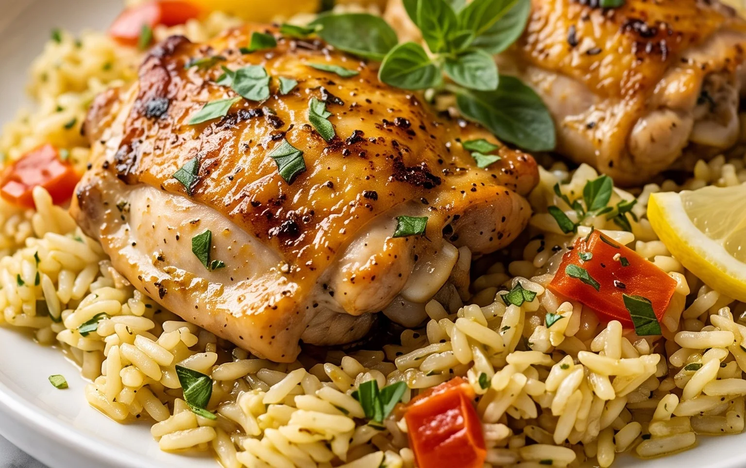 Greek Chicken and Lemon Rice (30 Minutes, One-Pot)