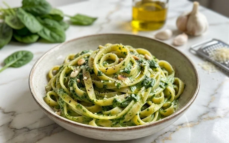 Pasta with Spinach Sauce
