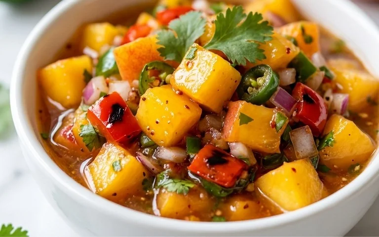 Sweet & Spicy Peach Salsa Canning Recipe