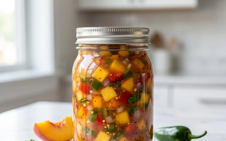 Sweet & Spicy Peach Salsa Canning Recipe