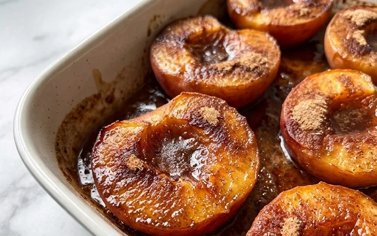 Cinnamon Sugar Baked Peaches