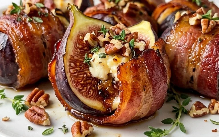 Beef Bacon Wrapped Stuffed Figs