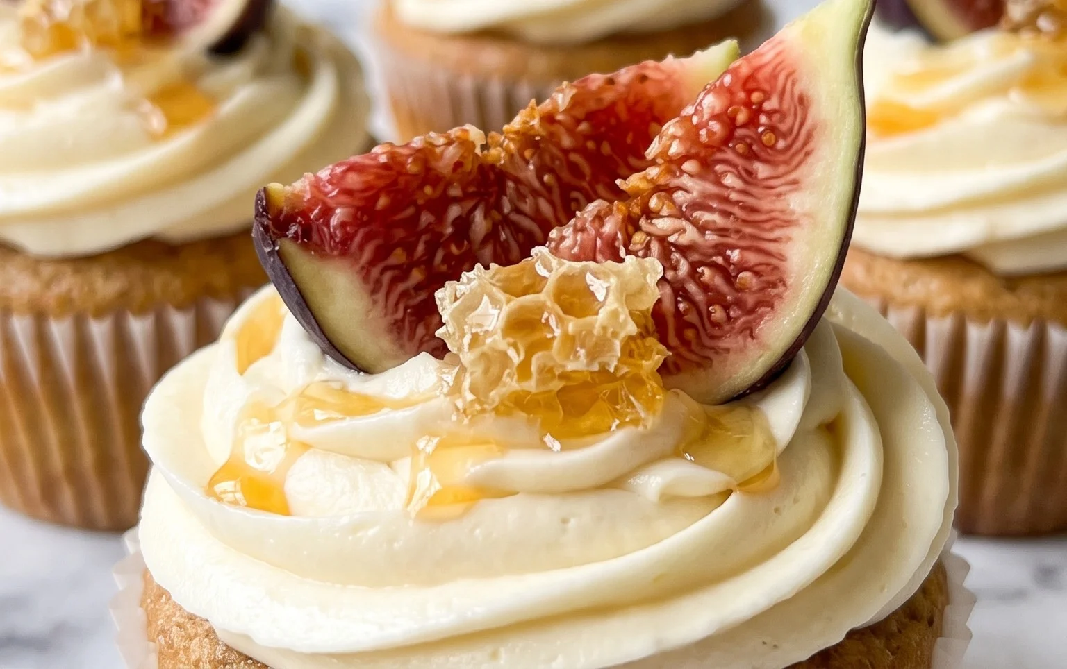 Fig Cupcakes with Honey Cream Cheese Frosting