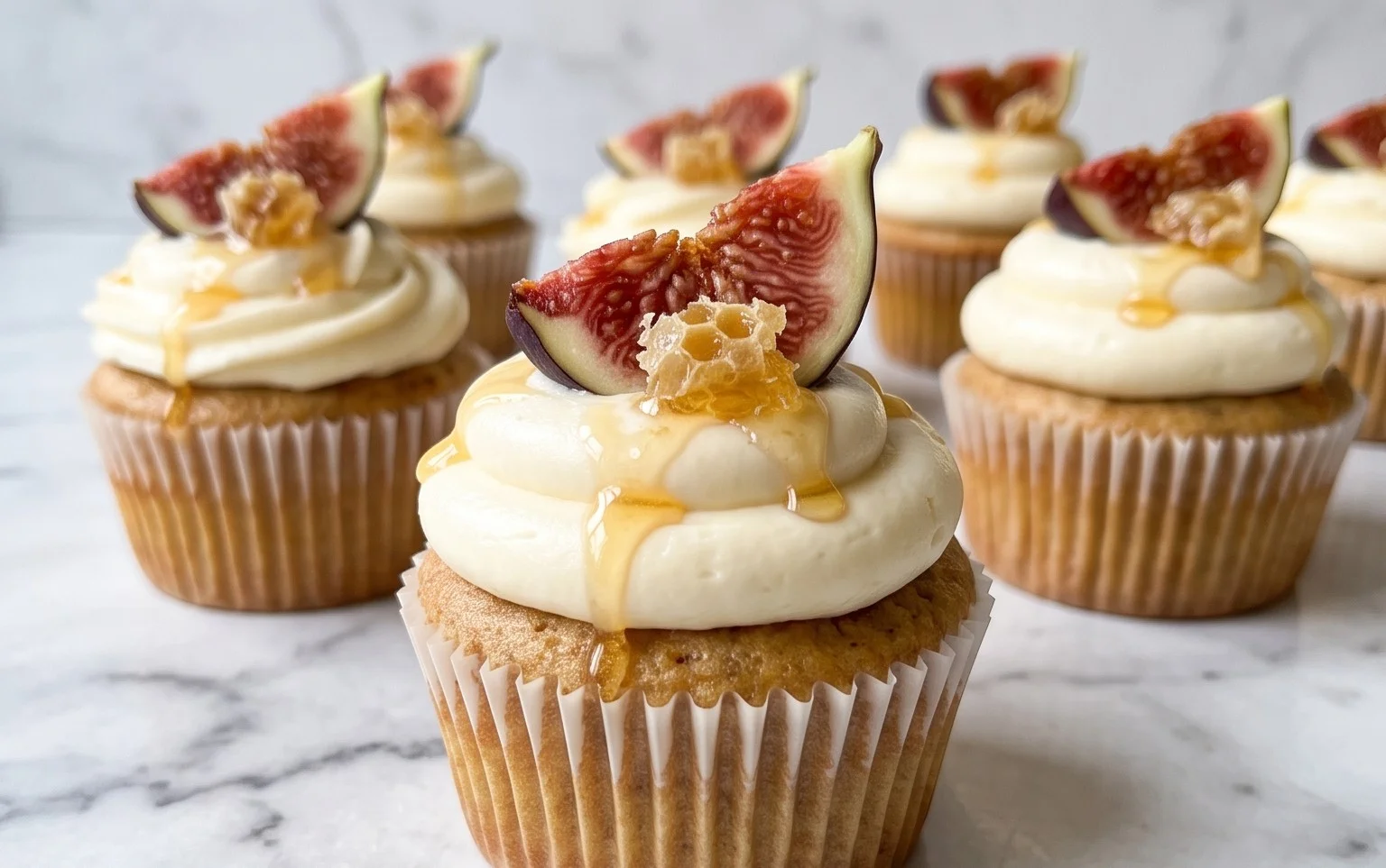 Fig Cupcakes with Honey Cream Cheese Frosting