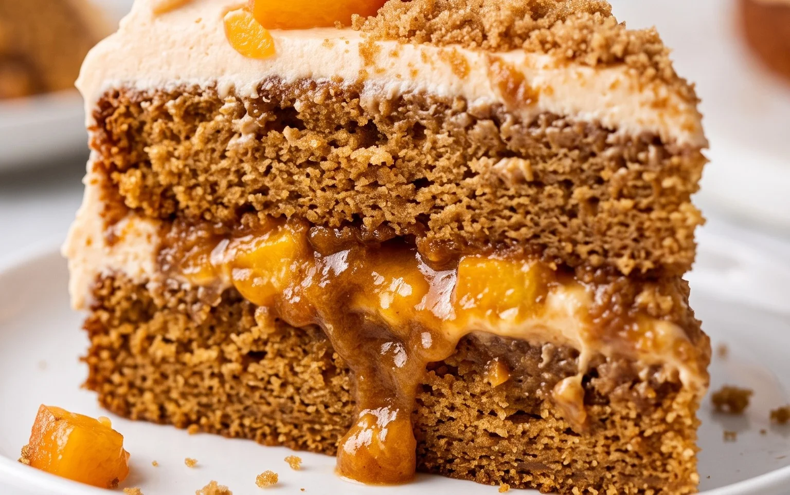 Brown Sugar Layer Cake with Peach Filling