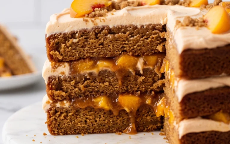 Brown Sugar Layer Cake with Peach Filling