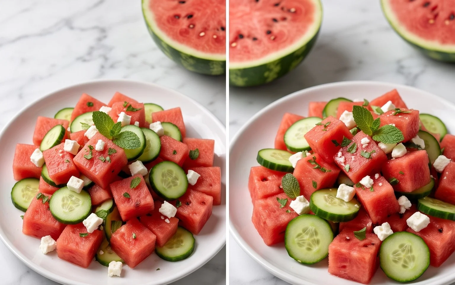 Watermelon Salad with Cucumber and Feta